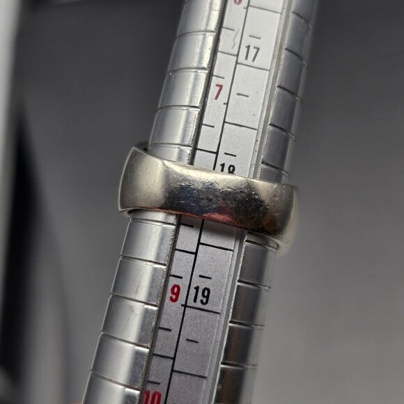 Sterling Silver 925 Modernist Bypass 6mm Band Ring Size 8 6.9g - Picture 8 of 8